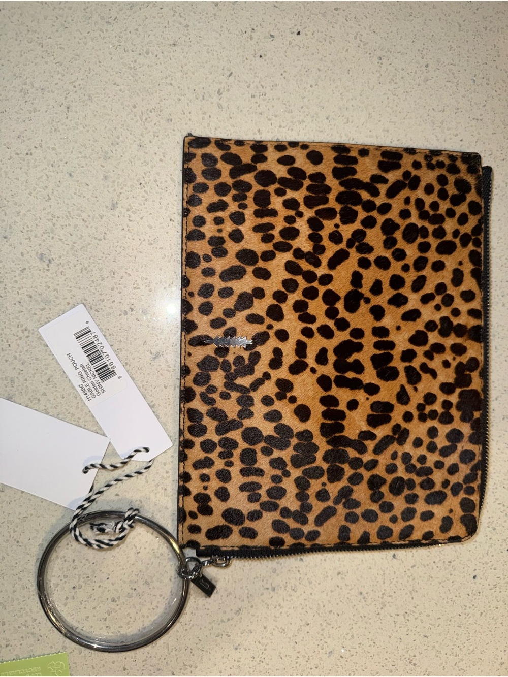 Thacker Ring Pouch Golden Cheetah Wristlet Pouch - Brown/Black